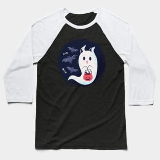 Ghosts Cat Baseball T-Shirt